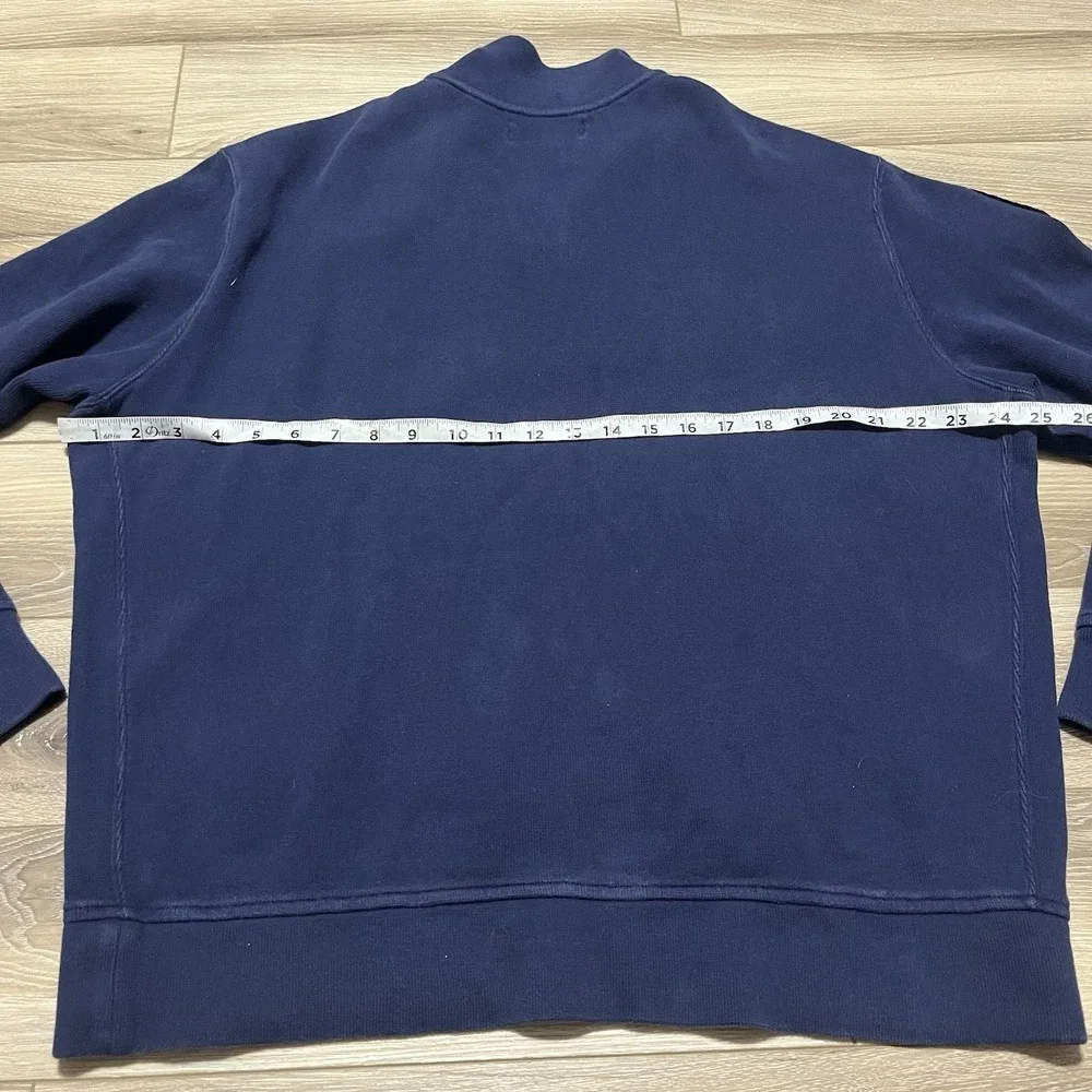 Polo Ralph Lauren Sweater Men's Large Blue 1/4 Zip‎ Pullover Big Pony Ski Patch